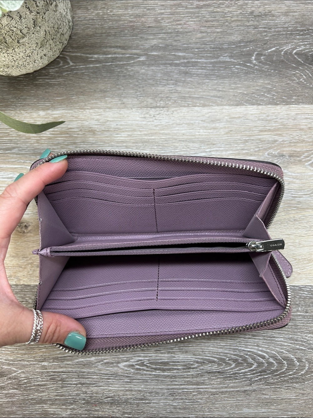Coach Pink Leather Zip Wallet - Picture 7 of 9